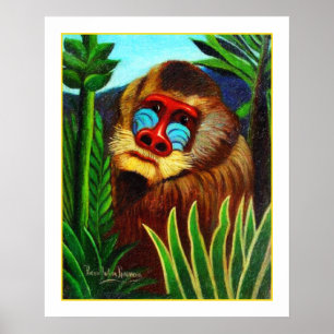 Rousseau - Mandril im Dschungel (Anpassung) Poster