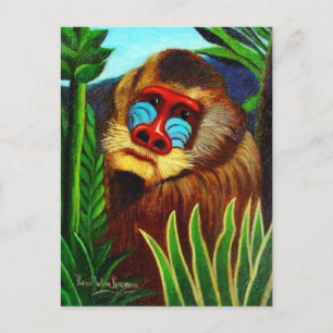 Rousseau - Mandrill im Dschungel (Adaption) Postkarte