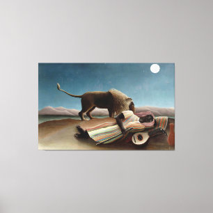 Rousseau Sleeping Sinti und Roma Lion Painting Leinwanddruck