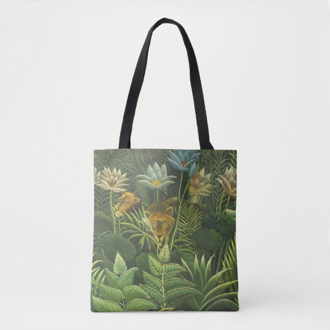 Rousseau Tropischer Jungle Löwenmalerei (Vorderseite)