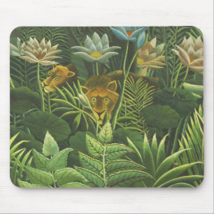 Rousseau Tropischer Jungle Löwenmalerei Mousepad