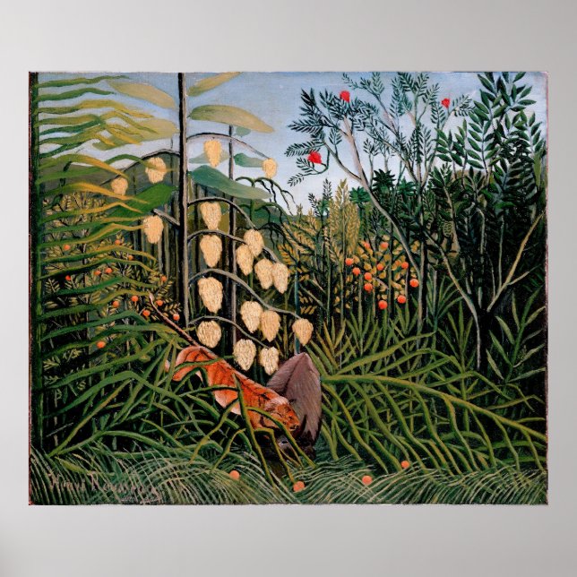 Rousseaus Kampf zwischen Tiger und Bull (1909) Poster (Vorne)