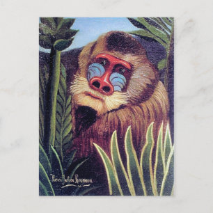 Rousseaus "Mandrill in the Dschungel" (ca. 1909) Postkarte