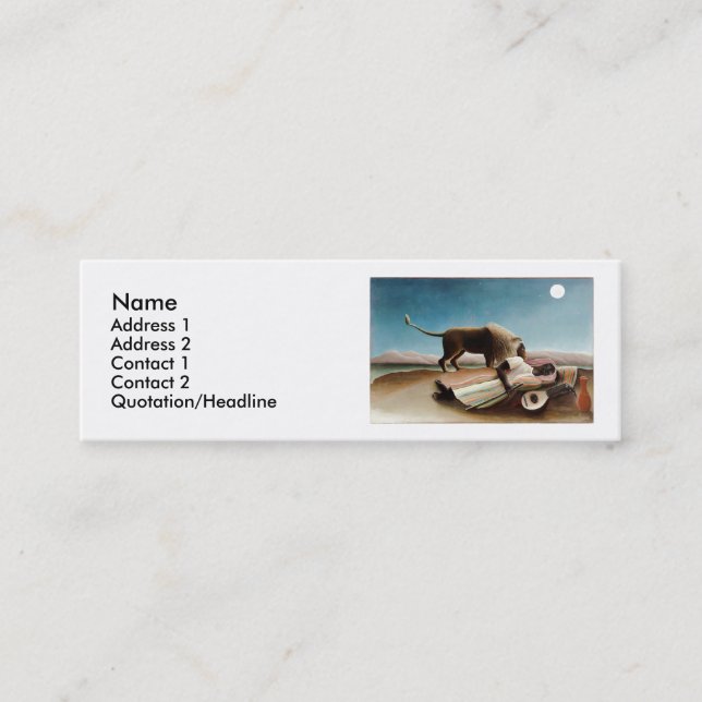 Rousseaus "The Sleeping Sinti und Roma" (1897) Mini Visitenkarte (Vorderseite)