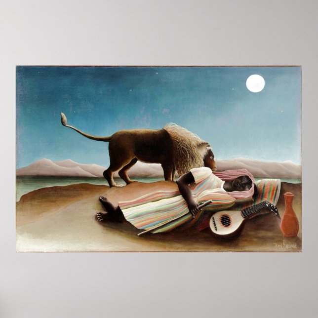 Rousseaus "The Sleeping Sinti und Roma" (1897) Poster (Vorne)