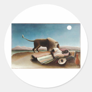 Rousseaus "The Sleeping Sinti und Roma" (1897) Runder Aufkleber