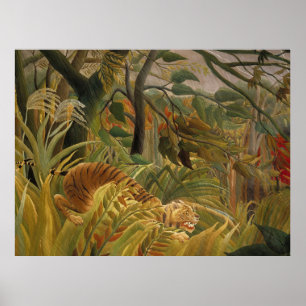 Roussequ Dschungel Tropischer Tiger Kunst Poster