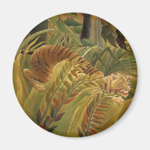 Roussequ Jungle Tropical Tiger Art Magnet