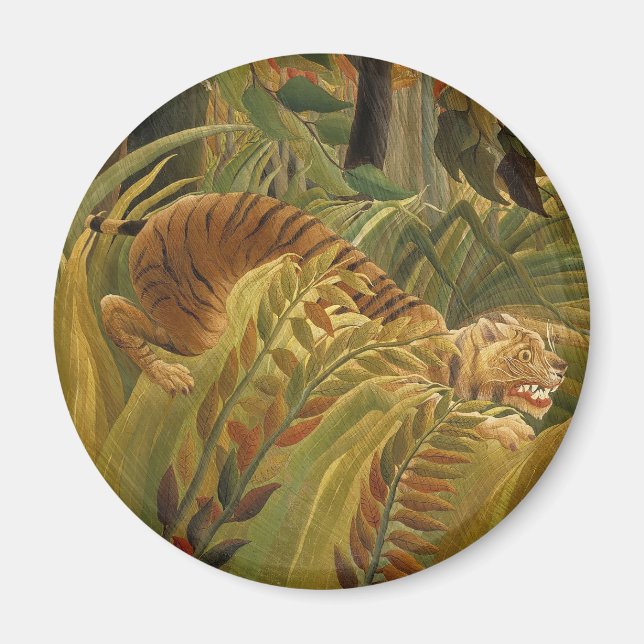 Roussequ Jungle Tropical Tiger Art Magnet (Vorne)