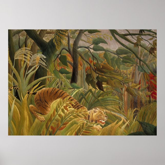 Roussequ Jungle Tropical Tiger Art Poster (Vorne)