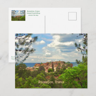 Roussillon, Frankreich, Schöne Hügellandschaft Postkarte