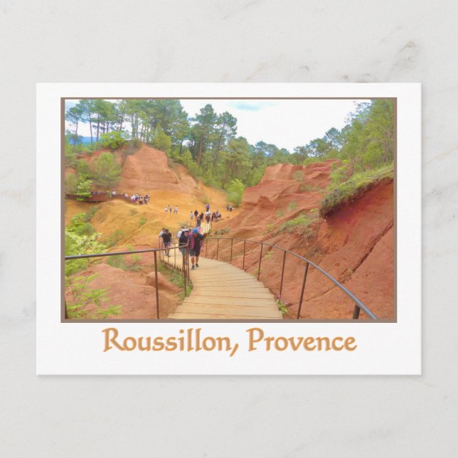 Roussillon, Provence, Ocker und Rose farbene Klipp Postkarte (Vorderseite)