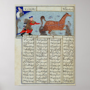 Roustem erobert sein Pferd aus dem "Shahnama" Poster