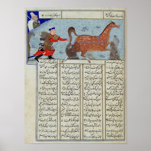 Roustem erobert sein Pferd aus dem "Shahnama" Poster (Vorne)
