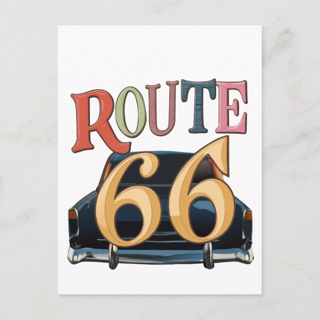 rout 66-US  Postkarte (Vorderseite)