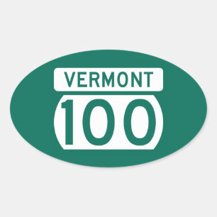 Route 100, Vermont, USA Ovaler Aufkleber