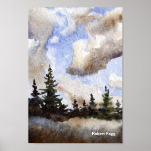 Route 55 Wolken Art Print Poster