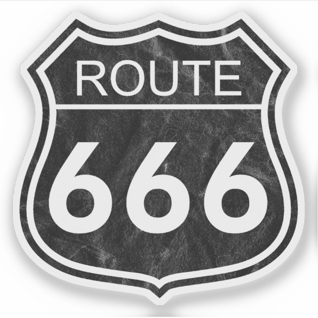 Route 666 (schwarz) aufkleber (Vorderseite)