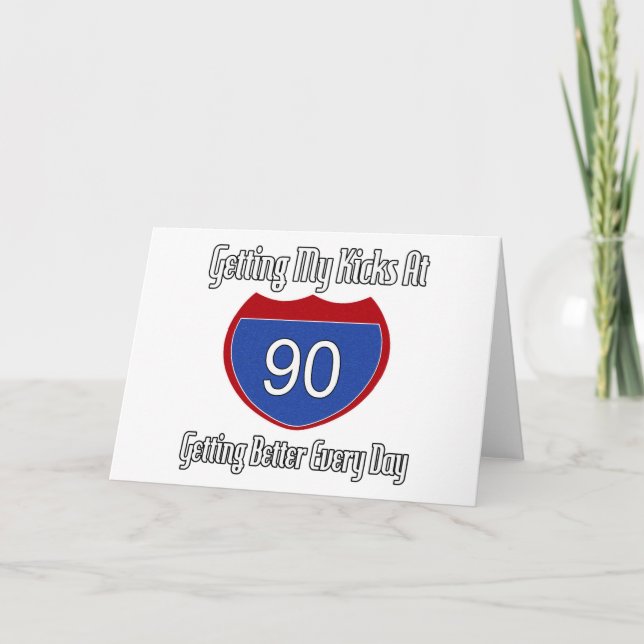 Route 66 90. Geburtstag Karte (Vorderseite)