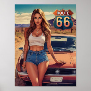 ROUTE 66 A TRAAM POSTER