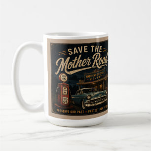 Route 66 Alte Tankstelle Klassische Auto Nostalgie Kaffeetasse