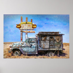 Route 66 Altes LKW-Poster Poster