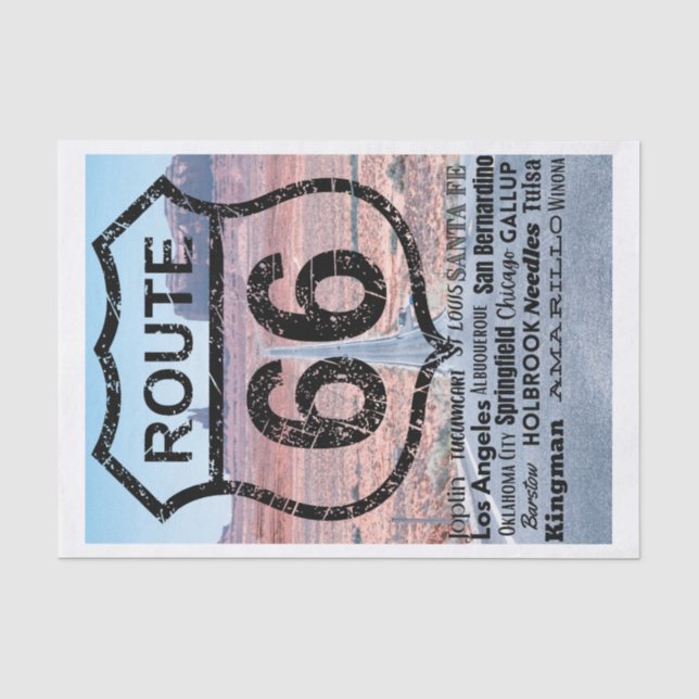 Route 66 Americana Seidenpapier (Vorderseite)