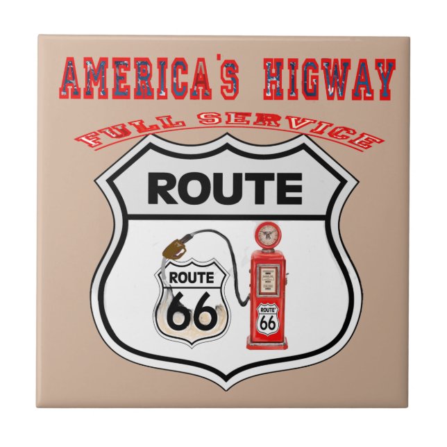 route 66 Amerika higway gifts Fliese (Vorderseite)