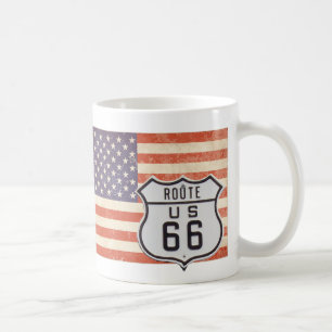 Route 66 Amerikanische Flagge Kaffeetasse