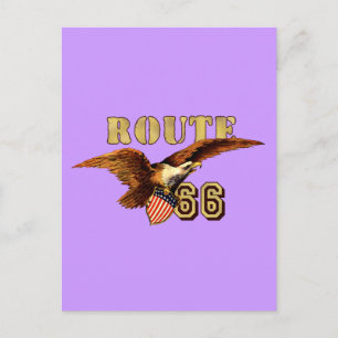 Route 66 Amerikanische Flagge USA Bald Eagle Postkarte