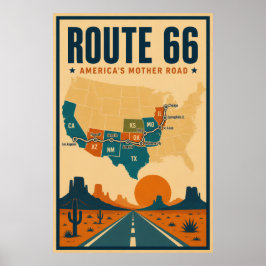Route 66 Amerikas Mutterstraße Poster