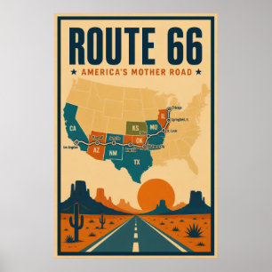Route 66 Amerikas Mutterstraße Poster