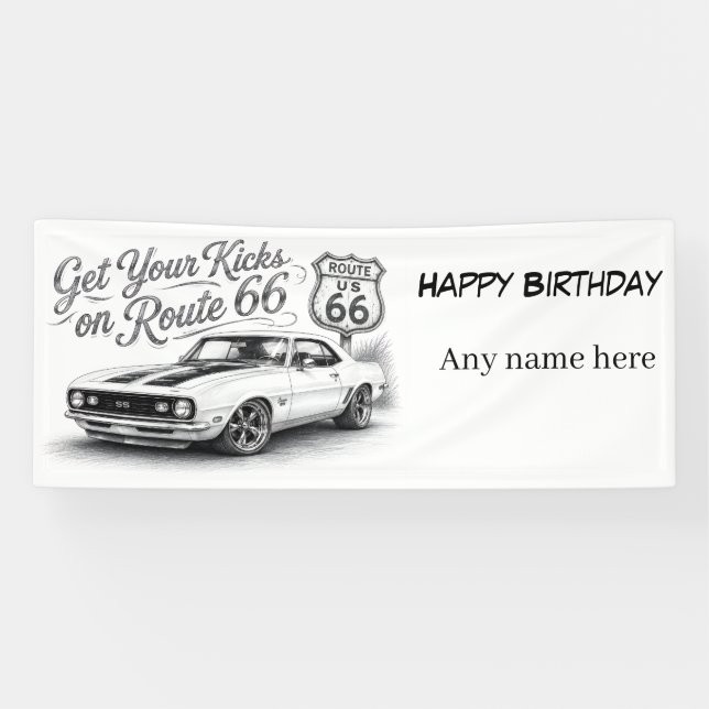 Route 66 anpassbares Banner (Horizontal)