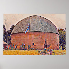 Route 66 Arcadia Round Barn Oil Malerei Poster