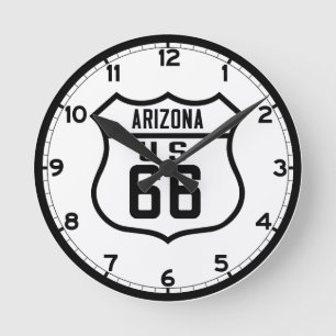 Route 66 - Arizona Runde Wanduhr