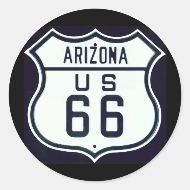 Route 66 Arizona Runder Aufkleber (Vorderseite)