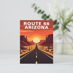 Route 66 Arizona Wüsten-Reise im Vintage-Stil Postkarte