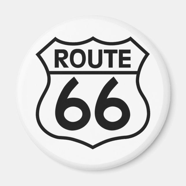 Route 66 Autobahn Unterkunft Bekleidung & Geschenk Magnet (Vorne)