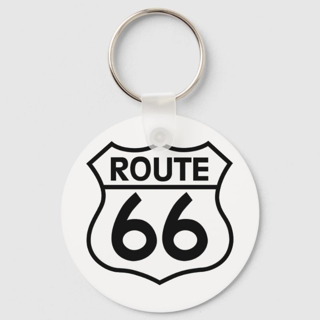 Route 66 Autobahn Unterkunft Bekleidung & Geschenk Schlüsselanhänger (Vorderseite)