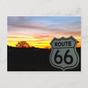 Route 66 bei Sonnenuntergang Postkarte