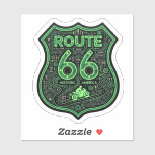 Route 66 Biker Aufkleber — Historische amerikanisc