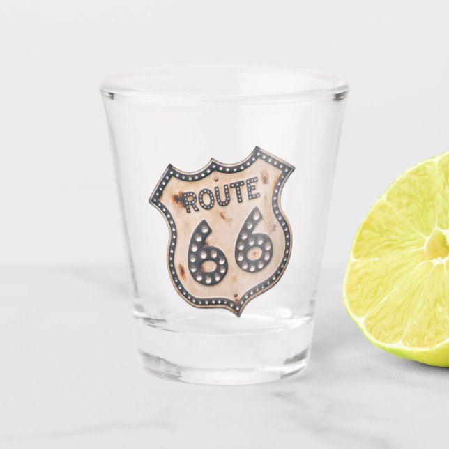 Route 66 Bilderglas Schnapsglas (Vorderseite)