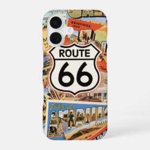Route 66 Buntes Postkarten iPhone Case 16 Hülle