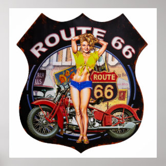 Route 66 Button bis Poster