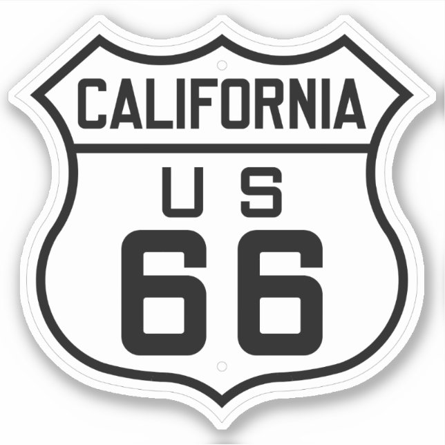 Route 66 California Travel Sign Aufkleber (Vorderseite)