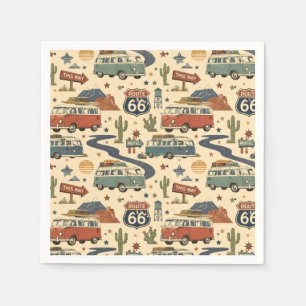 Route 66 Camper Van Party-Tisch Americana Serviette