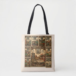 Route 66 Carryall Roadside Americana Collage Kunst