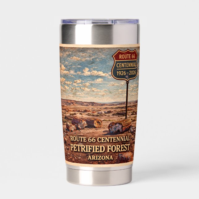 Route 66 Centennial Arizona Wüste Thermobecher (Vorderseite)