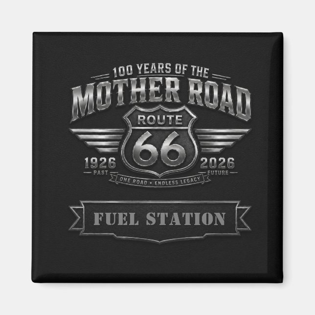Route 66 Centennial Custom Banner Badge Art Magnet (Vorne)