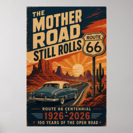 Route 66 Centennial Mother Road Kunst Poster